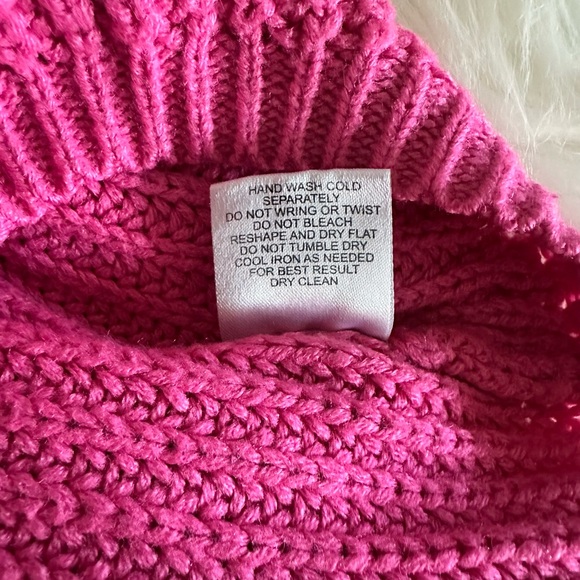 Hippie Rose Bright Hot Pink Knit V-Neck Sweater - Picture 5 of 8